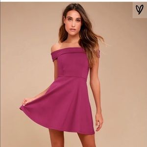 Lulu’s Off the Shoulder Skater Dress.